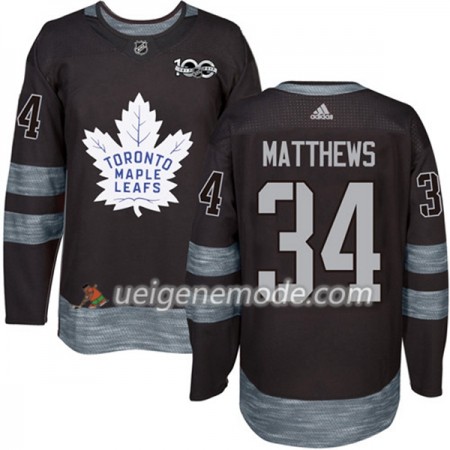 Herren Eishockey Toronto Maple Leafs Trikot Auston Matthews 34 1917-2017 100th Anniversary Adidas Schwarz Authentic